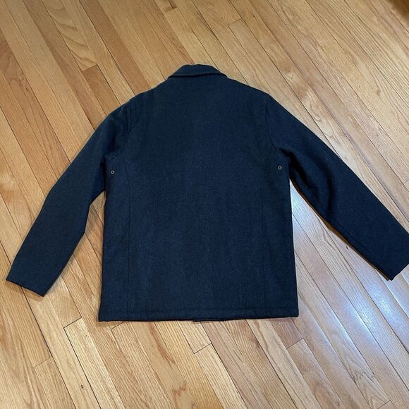 J. Crew Men’s Wool Blend Coat Size M Mackinaw Cruiser Style Dark Gray Excellent - Picture 10 of 13
